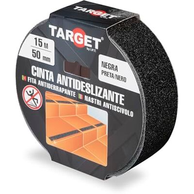 TARGET Fita Adesiva Antideslizante, Segurança para Escadas e Rampas Para interior e exterior, Anti queda (PRETO, 15 M X 50 mm) TARGET Fita Adesiva Antideslizante, Segurança para Escadas e Rampas Para interior e exterior, Anti queda (PRETO, 15 M X 50 mm)