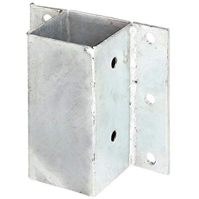 Alberts Ancoragem para postes de paredes ou cercadinhos de forma L e U, para parafusar, galvanizado a quente, 71 x 71 mm Alberts Ancoragem para postes de paredes ou cercadinhos de forma L e U, para parafusar, galvanizado a quente, 71 x 71 mm