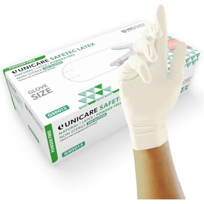 UNIGLOVES Luvas de látex sem pó (tamanho pequeno, 100 unidades) UNIGLOVES Luvas de látex sem pó (tamanho pequeno, 100 unidades)