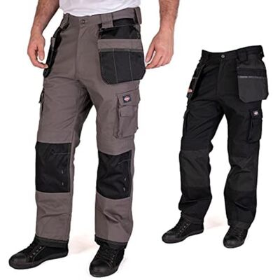 Lee Cooper Workwear 210 Cargo Calças para homem, cor cinzento/preto, tamanho 32W x 32L Lee Cooper Workwear 210 Cargo Calças para homem, cor cinzento/preto, tamanho 32W x 32L