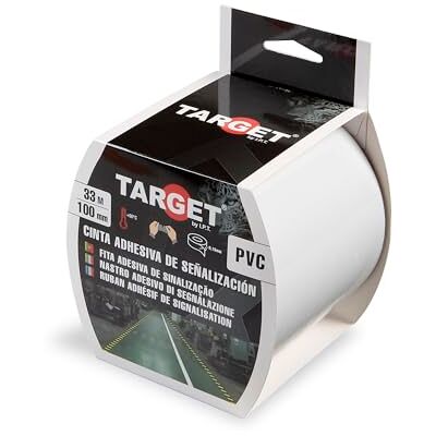 TARGET Fita de sinalização autocolante Para marcação de pisos e objetos, aviso de segurança (branco, 33 M x 100 mm) TARGET Fita de sinalização autocolante Para marcação de pisos e objetos, aviso de segurança (branco, 33 M x 100 mm)