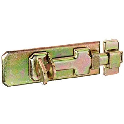 Alberts Ferrolho porta-cadeados de segurança, com manípulo plano e fecho fixo, galvanizado, passivo com camada grossa, aba 140 x 55 mm Alberts Ferrolho porta-cadeados de segurança, com manípulo plano e fecho fixo, galvanizado, passivo com camada grossa, aba 140 x 55 mm