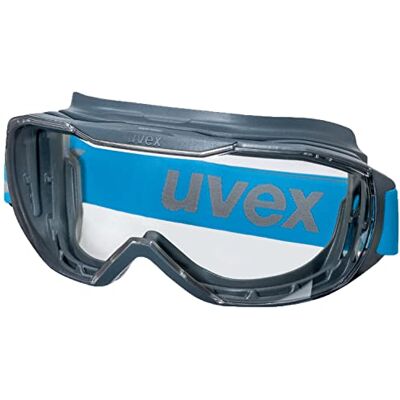 Uvex Óculos megasónicos pessoas que usam óculos, sem nevoeiro e resistentes a riscos azul/claro Uvex Óculos megasónicos pessoas que usam óculos, sem nevoeiro e resistentes a riscos azul/claro