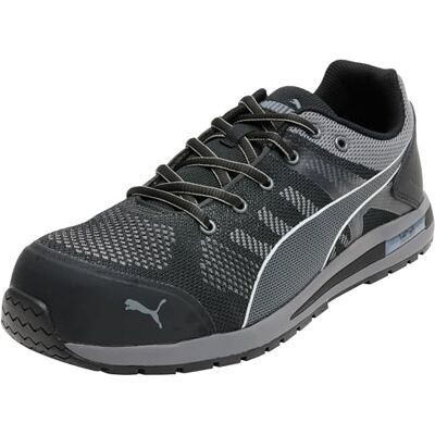PUMA Safety Elevate Knit Low Sapatos de trabalho sapatos de segurança S1P ESD HRO SRC tampa de fibra de vidro capa protetora antiderrapante sem metais homens PUMA Safety Elevate Knit Low Sapatos de trabalho sapatos de segurança S1P ESD HRO SRC tampa de fibra de vidro capa protetora antiderrapante sem metais homens