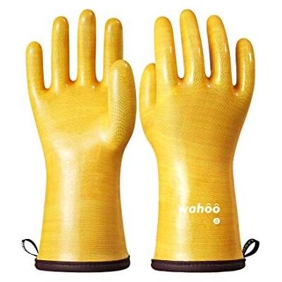 LANON Protection Wahoo Silicone Líquida Luvas de Churrasco, Resistente ao Calor, Impermeável, Luvas de Forno Profissionais para Cozinha, Grelha, Assar, Micro-ondas, Amarelo, Tamanho XL LANON Protection Wahoo Silicone Líquida Luvas de Churrasco, Resistente ao Calor, Impermeável, Luvas de Forno Profissionais para Cozinha, Grelha, Assar, Micro-ondas, Amarelo, Tamanho XL
