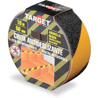 TARGET Fita antiderrapante adesiva, segurança, escadas, rampas para interior e exterior, anti queda (amarelo e preto, 10 M x 50 mm) TARGET Fita antiderrapante adesiva, segurança, escadas, rampas para interior e exterior, anti queda (amarelo e preto, 10 M x 50 mm)