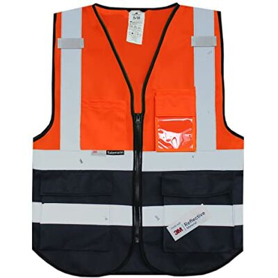 Salzmann Colete de Segurança Multibolsos 14 Cores e 5 Tamanhos Feito com fita reflexiva 3M, XS Salzmann Colete de Segurança Multibolsos 14 Cores e 5 Tamanhos Feito com fita reflexiva 3M, XS