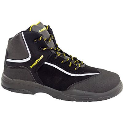 Goodyear Botas de segurança unissexo, Nobuk preto S3 SRC proteção superior para várias atividades de trabalho, tamanho 42 Goodyear Botas de segurança unissexo, Nobuk preto S3 SRC proteção superior para várias atividades de trabalho, tamanho 42