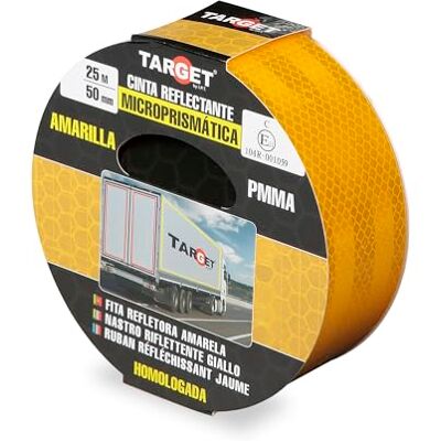 TARGET Fita refletora homologada para camiões certificação padrão EC 104R V23 Marcação e sinalização (CONTINUA, Amarelo) TARGET Fita refletora homologada para camiões certificação padrão EC 104R V23 Marcação e sinalização (CONTINUA, Amarelo)