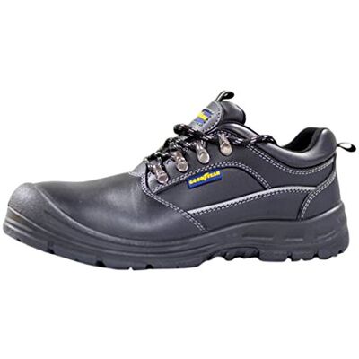 Goodyear Botas de segurança unissexo, pele com flor preta, S3 SRC Proteção composta, sola antiderrapante, tamanho 40 Goodyear Botas de segurança unissexo, pele com flor preta, S3 SRC Proteção composta, sola antiderrapante, tamanho 40