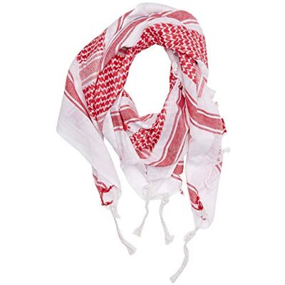 Mil-Tec Lenço de Pescoço Shemagh 110X110 Cm Branco/Vermelho Mil-Tec Lenço de Pescoço Shemagh 110X110 Cm Branco/Vermelho