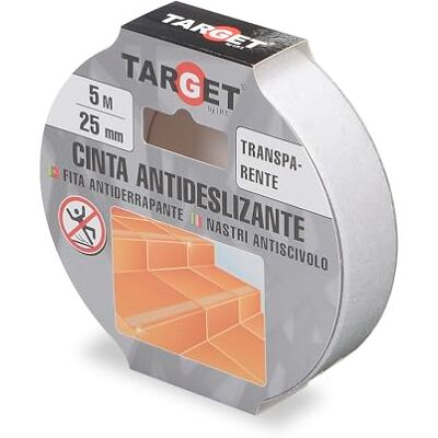TARGET Fita Adesiva Antideslizante, Segurança para Escadas e Rampas Para interior e exterior, Anti queda (TRANSPARENTE, 5 M x 25 mm) TARGET Fita Adesiva Antideslizante, Segurança para Escadas e Rampas Para interior e exterior, Anti queda (TRANSPARENTE, 5 M x 25 mm)