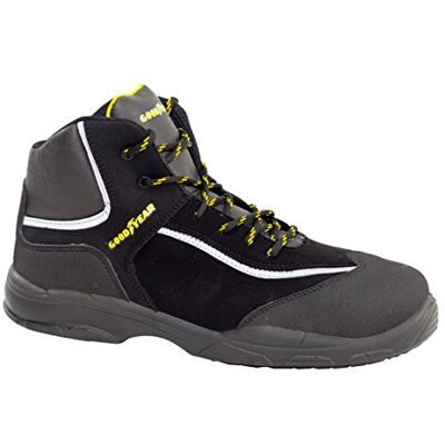 Goodyear Botas de segurança unissexo, Nobuk preto S3 SRC proteção superior para várias atividades de trabalho, tamanho 44 Goodyear Botas de segurança unissexo, Nobuk preto S3 SRC proteção superior para várias atividades de trabalho, tamanho 44