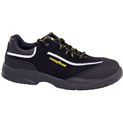 Goodyear Sapatos de segurança unissexo, Nobuk preto S3 SRC proteção e durabilidade, ideais para várias atividades laborais, tamanho 40 Goodyear Sapatos de segurança unissexo, Nobuk preto S3 SRC proteção e durabilidade, ideais para várias atividades laborais, tamanho 40