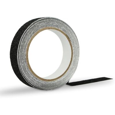 Amig Fita antiderrapante autocolante 5 m x 25 mm cor preta, fixação extra forte e resistente à humidade, ideal para escadas e rampas Amig Fita antiderrapante autocolante 5 m x 25 mm cor preta, fixação extra forte e resistente à humidade, ideal para escadas e rampas