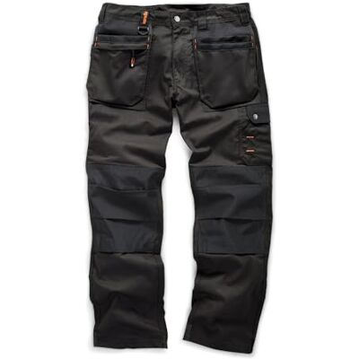 Scruffs Worker Plus Calças de trabalho com bolsos laterais para homem, cor preta, tamanho 44R Scruffs Worker Plus Calças de trabalho com bolsos laterais para homem, cor preta, tamanho 44R
