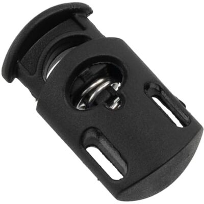 AERZETIX Conjunto de 12 bloqueios cordões com mola de 1 orifício limite de fecho de cordão stoppers para cordões abertura 8 mm em plástico cor preta AERZETIX Conjunto de 12 bloqueios cordões com mola de 1 orifício limite de fecho de cordão stoppers para cordões abertura 8 mm em plástico cor preta