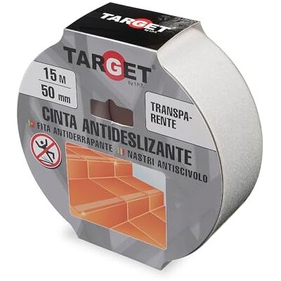 TARGET Fita Adesiva Antideslizante, Segurança para Escadas e Rampas Para interior e exterior, Anti queda (TRANSPARENTE, 15 M X 50 mm) TARGET Fita Adesiva Antideslizante, Segurança para Escadas e Rampas Para interior e exterior, Anti queda (TRANSPARENTE, 15 M X 50 mm)
