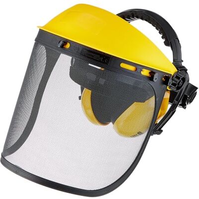Oregon Viseira com Malha Metálica e Protetores Auriculares Integrados, Proteção Facial Ajustável com Proteção Auditiva, Ideal para Trabalhos Florestais, Jardinagem e Bricolage Oregon Viseira com Malha Metálica e Protetores Auriculares Integrados, Proteção Facial Ajustável com Proteção Auditiva, Ideal para Trabalhos Florestais, Jardinagem e Bricolage