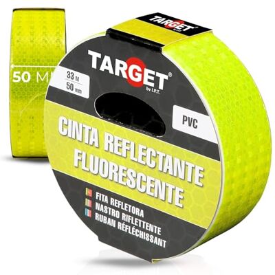 TARGET Fita Reflectora Adesiva, Sinalização de Advertência Marcação de Alta Visibilidade Perigo Segurança (FLUORESCENTE, 33 M X 50 mm) TARGET Fita Reflectora Adesiva, Sinalização de Advertência Marcação de Alta Visibilidade Perigo Segurança (FLUORESCENTE, 33 M X 50 mm)