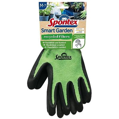 Spontex Smart Garden Luvas de jardinagem compatíveis com ecrãs táteis, fabricadas com garrafas PET recicladas com revestimento de nitrilo, tamanho M, 1 par Spontex Smart Garden Luvas de jardinagem compatíveis com ecrãs táteis, fabricadas com garrafas PET recicladas com revestimento de nitrilo, tamanho M, 1 par