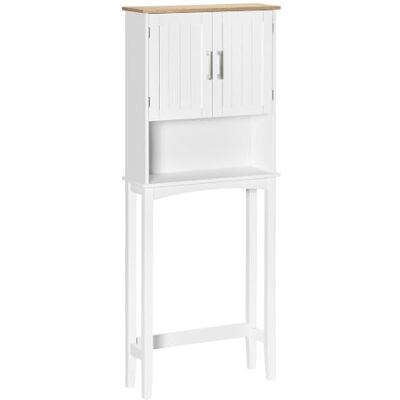 kleankin Móveis sobre sanita armário casa de banho 2 portas 64 x 22 x 165 cm branco para Lavadora, Balda Ajustable Interior, Estante de Almacenaje, Armario Alto, para Baño WC, Carga 20 kg, Antivuelco kleankin Móveis sobre sanita armário casa de banho 2 portas 64 x 22 x 165 cm branco para Lavadora, Balda Ajustable Interior, Estante de Almacenaje, Armario Alto, para Baño WC, Carga 20 kg, Antivuelco
