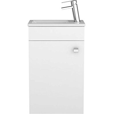 Sieper Badmöbel Gabun Armário de casa de banho com lavatório e armário de cerâmica, 400 mm, cor branca brilhante Made in Germany Sieper Badmöbel Gabun Armário de casa de banho com lavatório e armário de cerâmica, 400 mm, cor branca brilhante Made in Germany