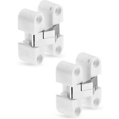 Gedotec Dobradiça invisível para porta de armário H1964, latão branco mate, 11 x 33 mm, 2 unidades Gedotec Dobradiça invisível para porta de armário H1964, latão branco mate, 11 x 33 mm, 2 unidades