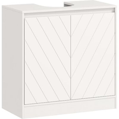 HOMCOM Mueble Bajo Lavabo con 2 Puertas y Estante Ajustable Blanco Armário de casa de banho para lavatórios com ou sem pedestal, estilo vintage, 60 x 30 x 59,8 cm HOMCOM Mueble Bajo Lavabo con 2 Puertas y Estante Ajustable Blanco Armário de casa de banho para lavatórios com ou sem pedestal, estilo vintage, 60 x 30 x 59,8 cm