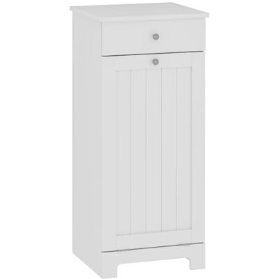 HOMCOM Armário de casa de banho com cesto roupa suja rebatível branco 40 x Armário roupa suja com saco de tecido dobrável e gaveta, ideal para lavandaria HOMCOM Armário de casa de banho com cesto roupa suja rebatível branco 40 x Armário roupa suja com saco de tecido dobrável e gaveta, ideal para lavandaria
