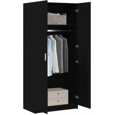 vidaXL Armário carvalho preto 80 x 50,5 x 180 cm madeira de engenharia Este armário tem muito espaço para todas as suas coisas e mantém tudo arrumado. O interior está bem desenhado com prateleiras vidaXL Armário carvalho preto 80 x 50,5 x 180 cm madeira de engenharia Este armário tem muito espaço para todas as suas coisas e mantém tudo arrumado. O interior está bem desenhado com prateleiras