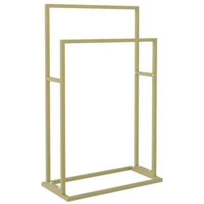 vidaXL Toalheiro de pé prateleiras de armazenamento para casa de banho exposição suporte roupa secagem organizador acessório manter a ordem de ferro dourado vidaXL Toalheiro de pé prateleiras de armazenamento para casa de banho exposição suporte roupa secagem organizador acessório manter a ordem de ferro dourado