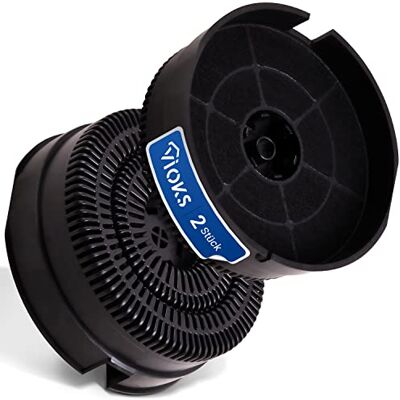 VIOKS 2 filtros de carvão de substituição para Whirlpool 48400008782 Type58 de Filtro de carvão ativo, 142 mm de diâmetro, substitui AKB000/1 Type58, para exaustor VIOKS 2 filtros de carvão de substituição para Whirlpool 48400008782 Type58 de Filtro de carvão ativo, 142 mm de diâmetro, substitui AKB000/1 Type58, para exaustor