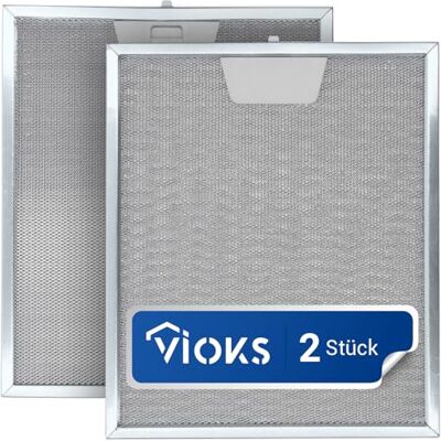 VIOKS 2x Filtro de metal para exaustor 300 x 252 x 9 mm, substituição para AEG Electrolux 50248271004 Faber 133.0017.054 Whirlpool 482000027080 Filtro de exaustor de metal filtro de VIOKS 2x Filtro de metal para exaustor 300 x 252 x 9 mm, substituição para AEG Electrolux 50248271004 Faber 133.0017.054 Whirlpool 482000027080 Filtro de exaustor de metal filtro de