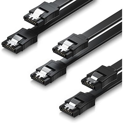 deleyCON 3 x 50 cm Cabo SATA III em Set S-ATA 3 dados cabo conexão HDD SSD conector clipe metálico 6 GBit/s 2 conector reto tipo L preto deleyCON 3 x 50 cm Cabo SATA III em Set S-ATA 3 dados cabo conexão HDD SSD conector clipe metálico 6 GBit/s 2 conector reto tipo L preto