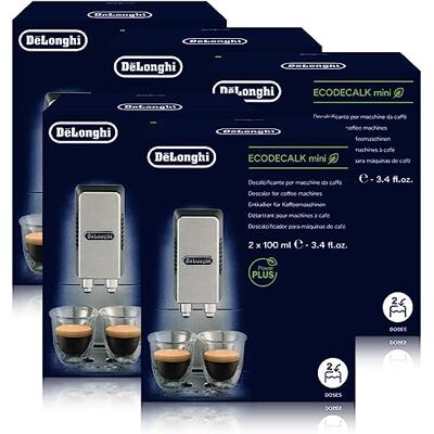 De'Longhi DeLSJFS Decalcifier EcoDecalk, mini pacote económico, 10 x 100 ml, adequado para máquinas de café totalmente automatizadas, número 5513292821 Nokalk. De'Longhi DeLSJFS Decalcifier EcoDecalk, mini pacote económico, 10 x 100 ml, adequado para máquinas de café totalmente automatizadas, número 5513292821 Nokalk.