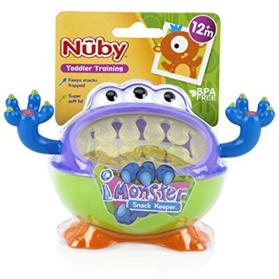 Nuby iMonster Copo para lanches, anti-derrame infantil, + 12 meses Design anti-derrame, fácil acesso com linguetas macias, aderência ergonómica para trabalhos manuais, lanches sem manchas Nuby iMonster Copo para lanches, anti-derrame infantil, + 12 meses Design anti-derrame, fácil acesso com linguetas macias, aderência ergonómica para trabalhos manuais, lanches sem manchas