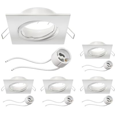 ledscom.de 5 unid. moldura de embutir no teto RIR moldura de embutir branco fosco direcionável angular (LED/Halógena/GU10/MR16/PAR16/50mm) incl. soquete GU10 ledscom.de 5 unid. moldura de embutir no teto RIR moldura de embutir branco fosco direcionável angular (LED/Halógena/GU10/MR16/PAR16/50mm) incl. soquete GU10