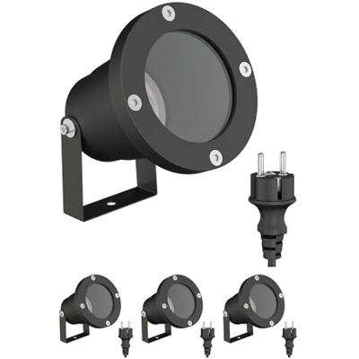 ledscom.de 4 focos de jardim DUK para exteriores, IP65, tomada, preto, 1x GU10 máx. 15W ledscom.de 4 focos de jardim DUK para exteriores, IP65, tomada, preto, 1x GU10 máx. 15W
