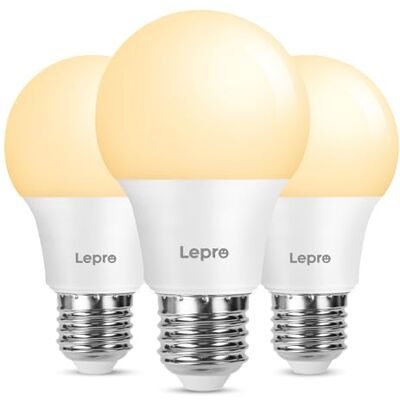 Lepro Lâmpada LED E27, luz quente 2700 K 8,5 W, 806 lm, lâmpada equivalente 60 W convencional, ângulo de feixe de 180 °, economia de energia, casquilho gordo não regulável pack de 3 Lepro Lâmpada LED E27, luz quente 2700 K 8,5 W, 806 lm, lâmpada equivalente 60 W convencional, ângulo de feixe de 180 °, economia de energia, casquilho gordo não regulável pack de 3