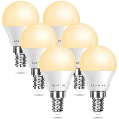 Lepro Lâmpada LED E14, 4,2 W equivalente a 40 W, 470 LM luz quente 2700 K 6 unidades Lepro Lâmpada LED E14, 4,2 W equivalente a 40 W, 470 LM luz quente 2700 K 6 unidades