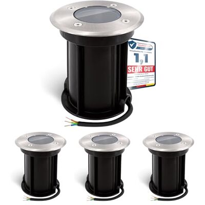linovum Boru Conjunto de 4 lâmpadas embutidas para chão (redondas, GU10, IP67, sem lâmpada) linovum Boru Conjunto de 4 lâmpadas embutidas para chão (redondas, GU10, IP67, sem lâmpada)