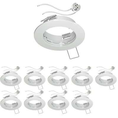 ledscom.de 10 unidades moldura para montagem no teto FERE, redonda, branco brilhante (LED/halogéneo/MR16/50 mm), incl. casquilho GU5.3 ledscom.de 10 unidades moldura para montagem no teto FERE, redonda, branco brilhante (LED/halogéneo/MR16/50 mm), incl. casquilho GU5.3