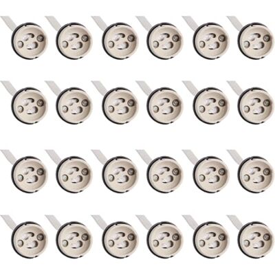WIYETY 24 unidades GU10 tampa: base de cerâmica com fio de 15 cm, proteção contra incêndios, casquilho GU10, 0,75 mm², diâmetro do cabo, suporte de lâmpada LED para focos LED e lâmpadas WIYETY 24 unidades GU10 tampa: base de cerâmica com fio de 15 cm, proteção contra incêndios, casquilho GU10, 0,75 mm², diâmetro do cabo, suporte de lâmpada LED para focos LED e lâmpadas