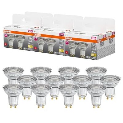 OSRAM Candeeiro refletor Superstar, GU10 base, vidro transparente, branco quente (2700 K), 230 lúmen, substituto de 35 W iluminante 6-pacote OSRAM Candeeiro refletor Superstar, GU10 base, vidro transparente, branco quente (2700 K), 230 lúmen, substituto de 35 W iluminante 6-pacote