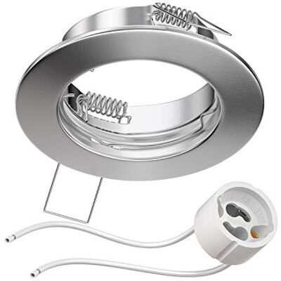 ledscom.de Estrutura de montagem no teto FERE moldura de montagem cromada mate (LED/halogéneo/GU10/MR16/PAR16/50 mm) incl. tomada GU10 ledscom.de Estrutura de montagem no teto FERE moldura de montagem cromada mate (LED/halogéneo/GU10/MR16/PAR16/50 mm) incl. tomada GU10