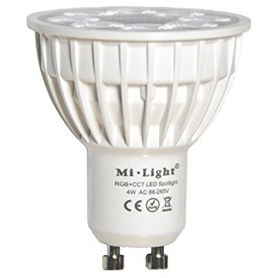 lighteu , 1 x 4W GU10 RGB CCT LED mudança de cor de foco e CCT WW CW temperatura ajustável, controlada por MiLight WiFi ibox/Remote (não incluído), Mi-light original FUT103 lighteu , 1 x 4W GU10 RGB CCT LED mudança de cor de foco e CCT WW CW temperatura ajustável, controlada por MiLight WiFi ibox/Remote (não incluído), Mi-light original FUT103