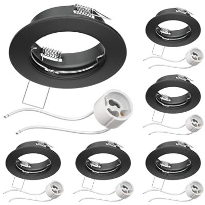 ledscom.de 6 x moldura embutida no teto FERE moldura embutida preto mate (LED/halogénio/GU10/MR16/PAR16/50 mm) incl. casquilho GU10 ledscom.de 6 x moldura embutida no teto FERE moldura embutida preto mate (LED/halogénio/GU10/MR16/PAR16/50 mm) incl. casquilho GU10