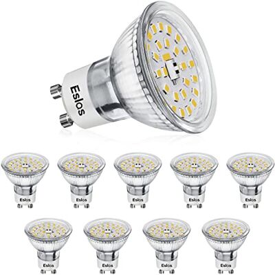 Eslas Lâmpada Gu10 LED 6000K branco frio, 5 W 550 Lm, CRI>90, 10 peças Eslas Lâmpada Gu10 LED 6000K branco frio, 5 W 550 Lm, CRI>90, 10 peças