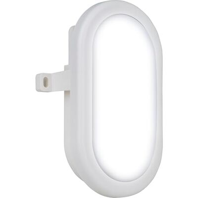 Luceco Eco Mini Luz LED Exterior de Mamparo, Iluminación Exterior Decorativa, Ovalada, Blanca, IP54, 5,5W, 450lm, 4000K, EBE5O40W Luceco Eco Mini Luz LED Exterior de Mamparo, Iluminación Exterior Decorativa, Ovalada, Blanca, IP54, 5,5W, 450lm, 4000K, EBE5O40W
